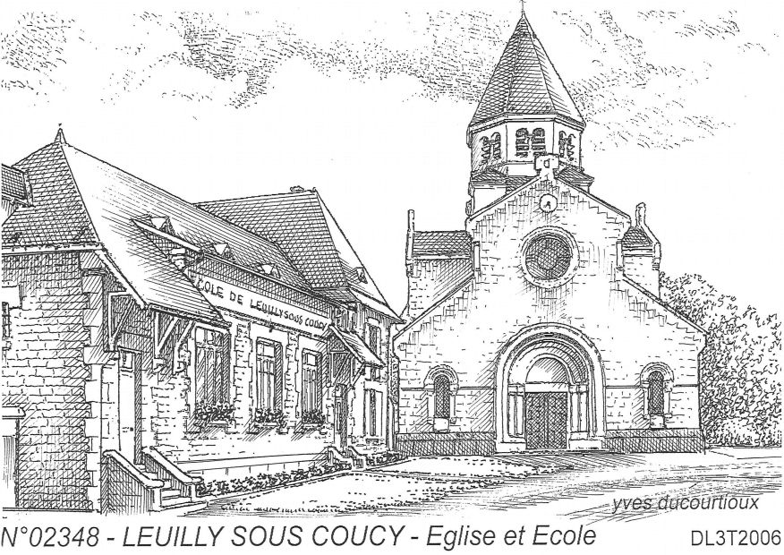 N 02348 - LEUILLY SOUS COUCY - glise et cole